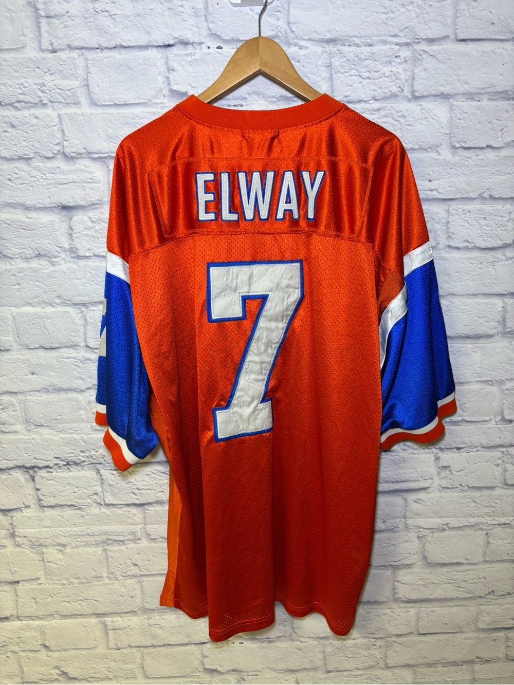 Vintage Denver Broncos Jersey Mens 54 Orange NFL Mitchell & Ness Elway 7 75th